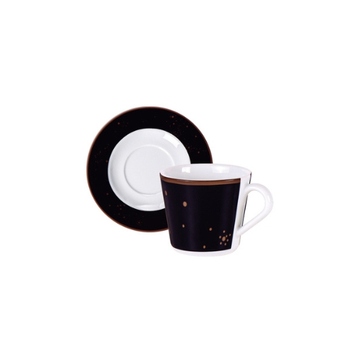 Conjunto Xícara de Chá e Pires Tramontina Valentina em Porcelana Decorada 185 ml