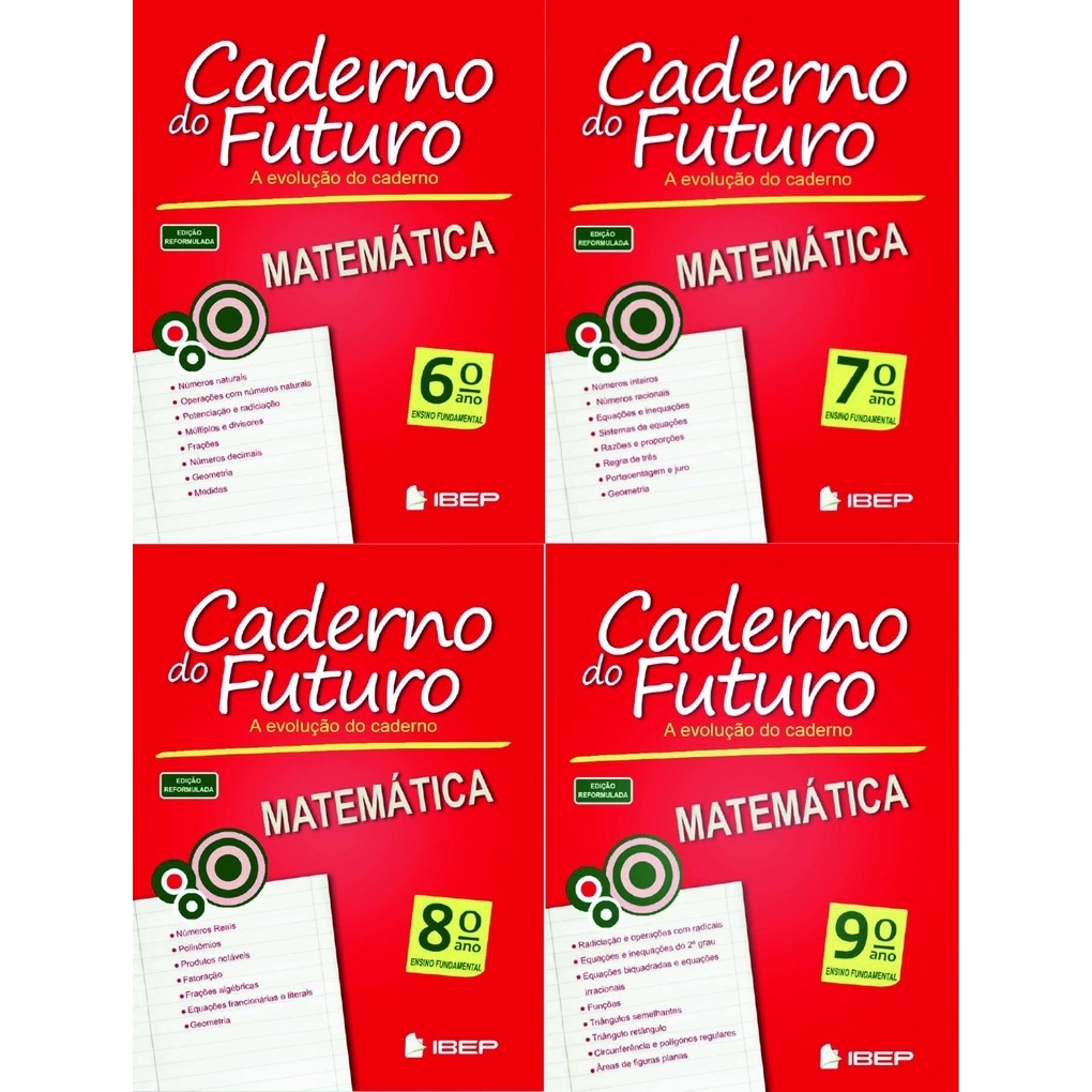Kit Caderno Do Futuro De Matemática 6 ao 9 Ano  do Professor - IBEP