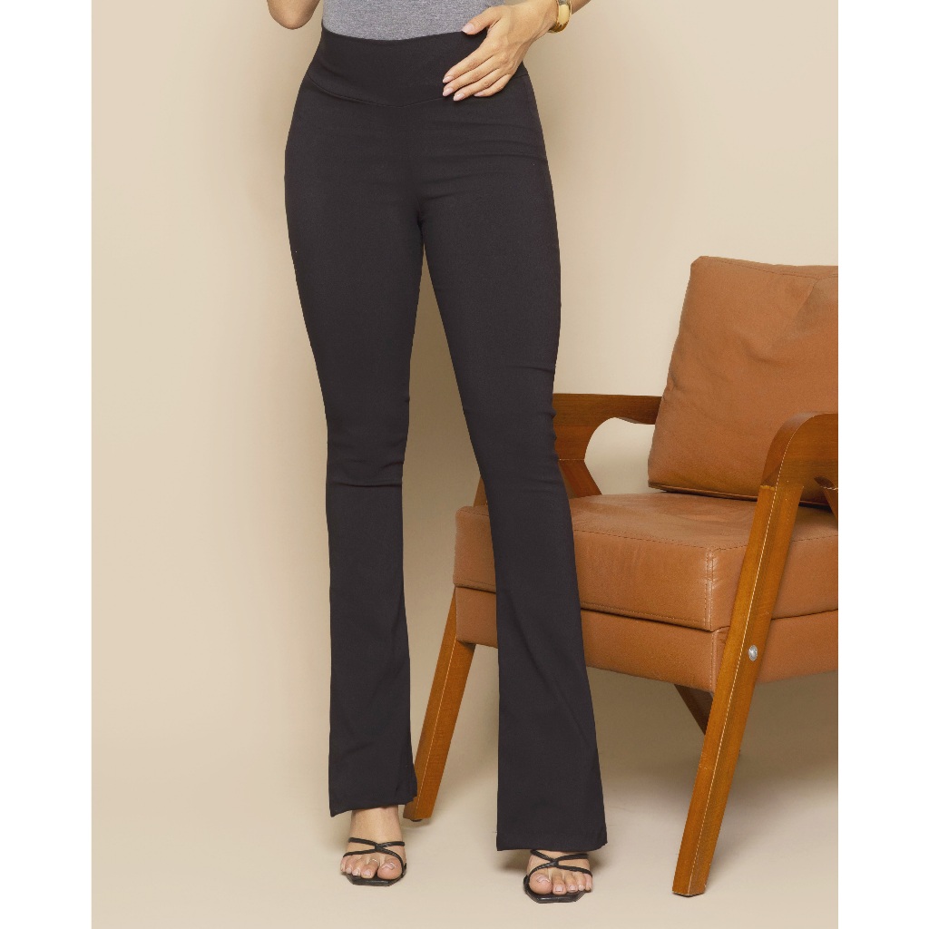 Calça Gestante Maternidade Flare Zero Transparência Confy em Oferta na Shopee