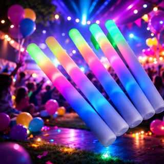 Bastão Led Neon Espuma 5/10/15/20/30 un Formatura Balada Festa neon em Oferta na Shopee