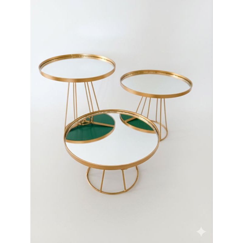 bandejas luxo trio cores a escolher com espelhos em Oferta na Shopee