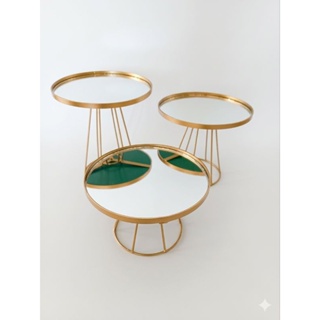 bandejas luxo trio cores a escolher com espelhos em Oferta na Shopee