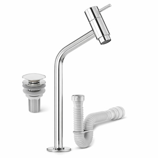 Kit Torneira Banheiro Cromado Bancada + Válvula Click 7/8 + Sifão Flexível Universal em Oferta na Shopee