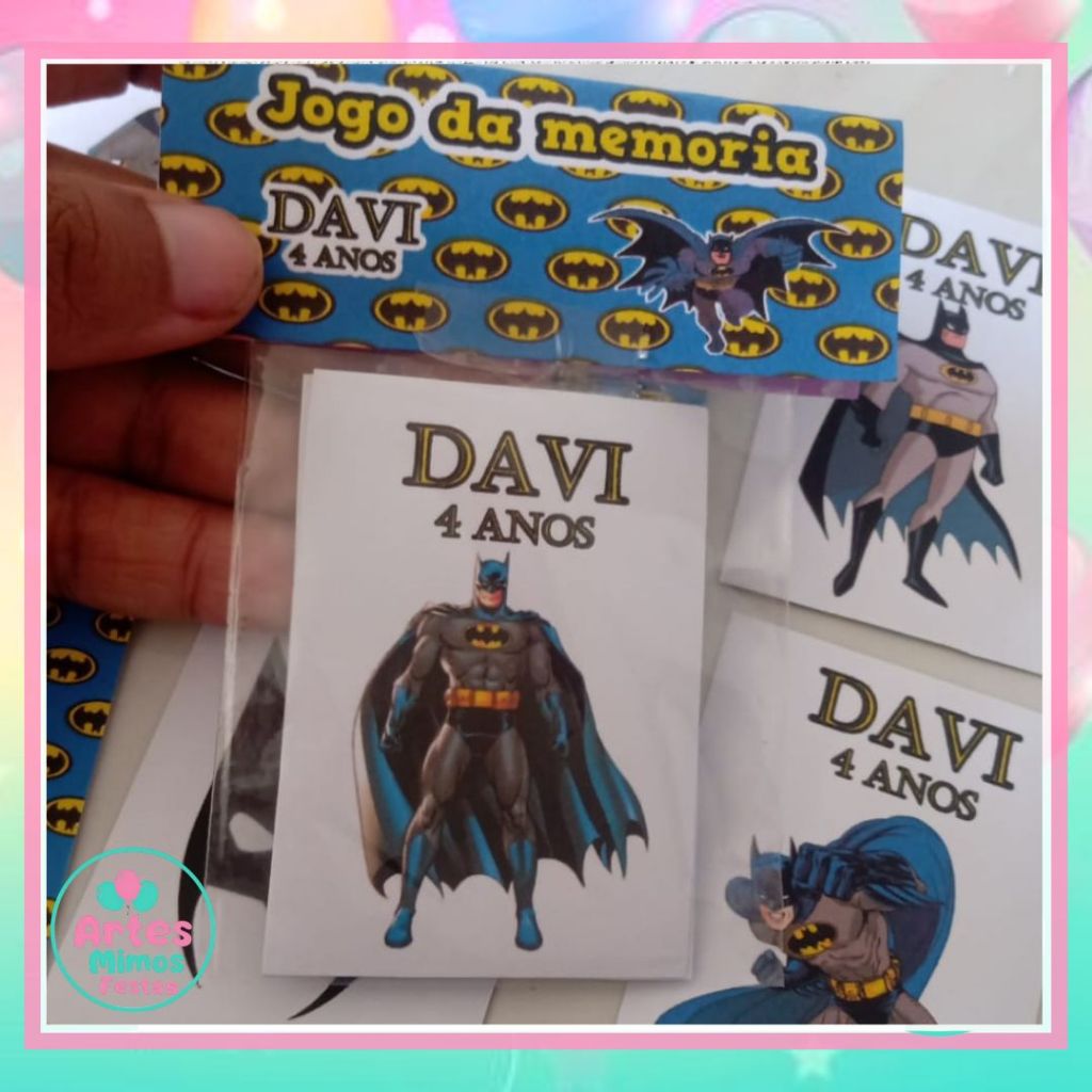 Jogos da memória Batima personalizados para festas temático lembrancinhas mimos aniversario infantil