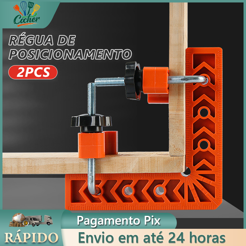 Kit 2 Sargentos Esquadro Angular 90° Grampo De Canto 15 X 15