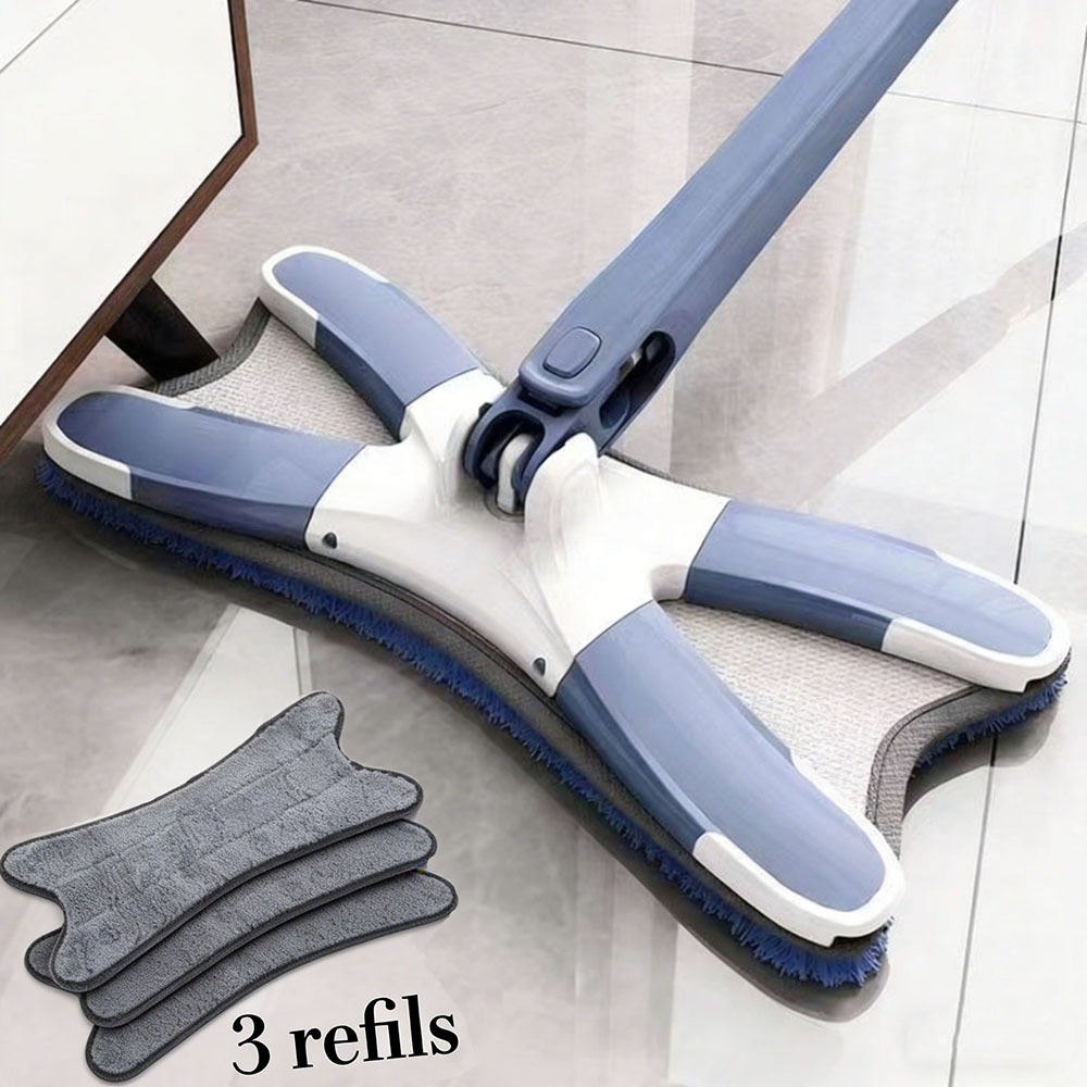 3 refils Esfregão Giratório 360° Lava e Seca com Torção, Microfibra Multiuso em Oferta na Shopee