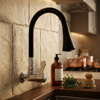 Torneira Pia Cozinha Parede Gourmet Preta Flexível Cone Silicone 360 Graus Luxo Multiuso em Oferta na Shopee