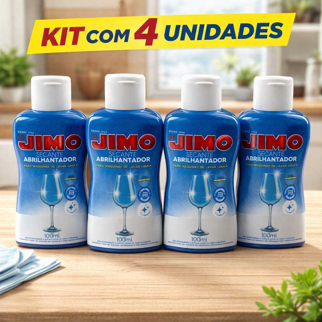 04 Secante abrilhantador para maquina de lavar louças jimo 100ml cada em Oferta na Shopee