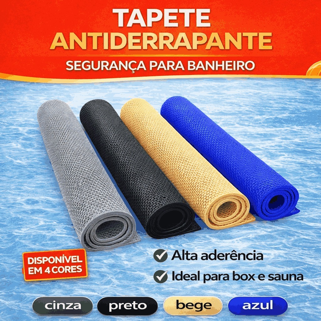 Tapete Antiderrapante Banheiro PVC Piso Box Piscina Sauna 60x100 70x120 100x120