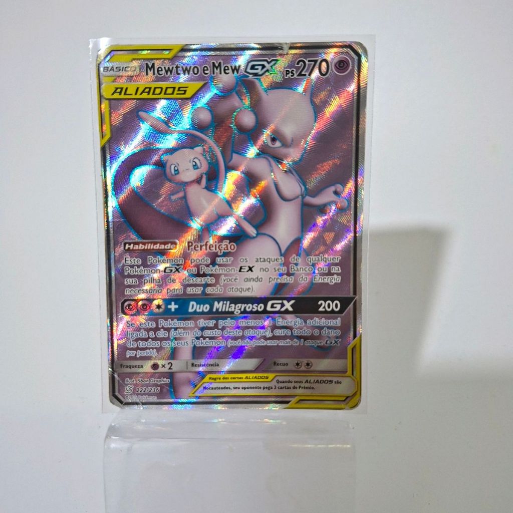 Carta Pokemon Mewtwo E Mew Gx Aliados 222/236 Pokemon Tcg