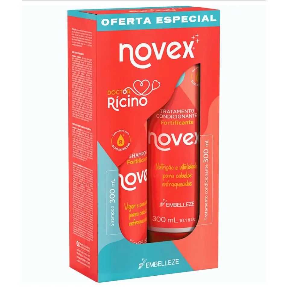Kit Novex Doctor Rícino Shampoo + Condicionador 300ml