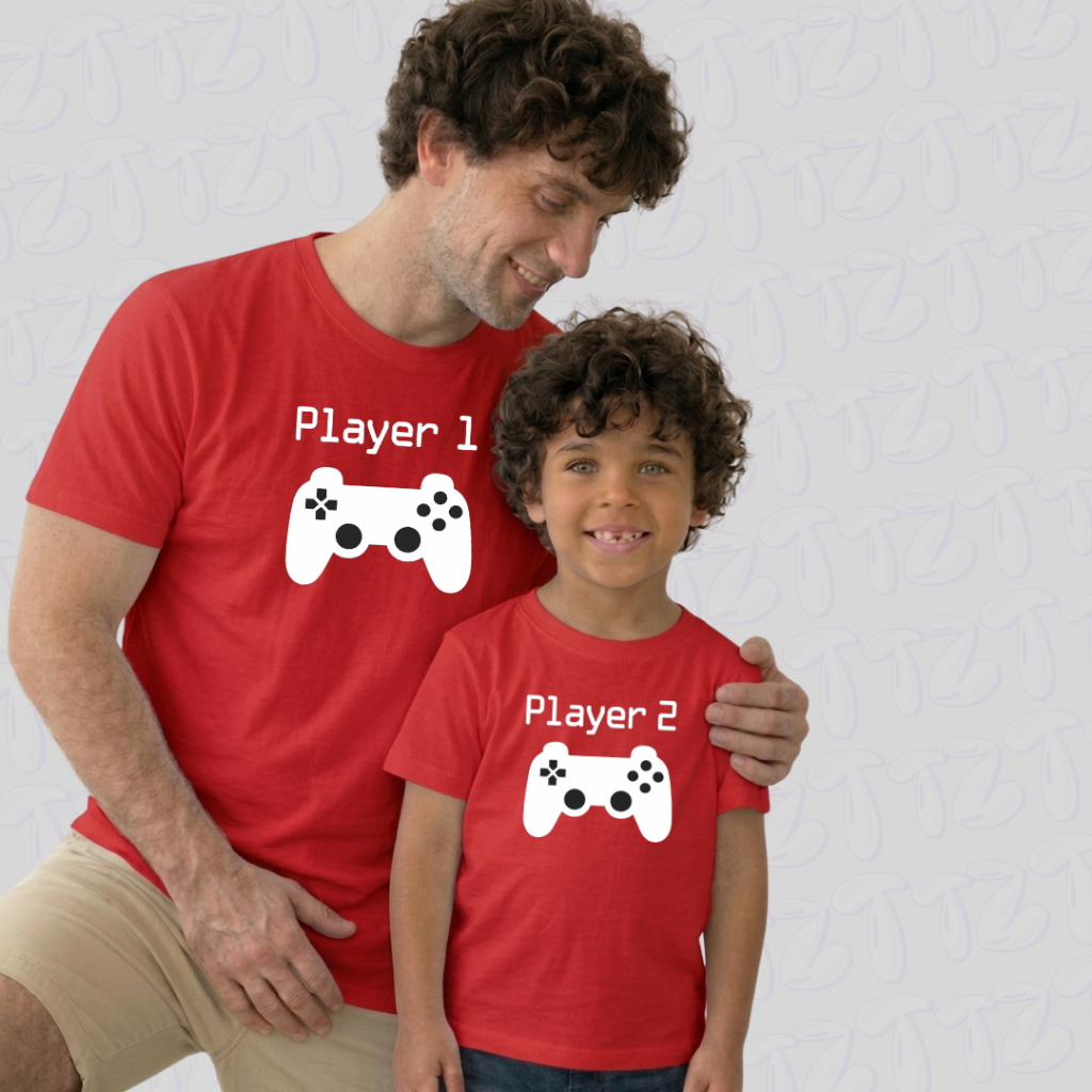 Kit 2 Camisetas Player Pai e Filho Tshird 100% Algodão Mae E Filha Camisetas Pai e Filha Masculino, Feminino E Infantil