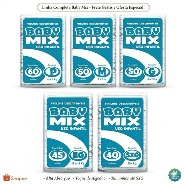 Fralda Baby Mix 2ºLinha Pacotão