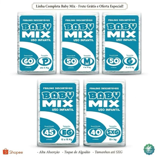 Fralda Baby Mix 2ºLinha Pacotão