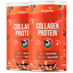 Kit 2x Grass Fed Balance Collagen Protein® 28g Proteína | Colágeno Pepcol®| Chocolate Avelã | 560g Bigens