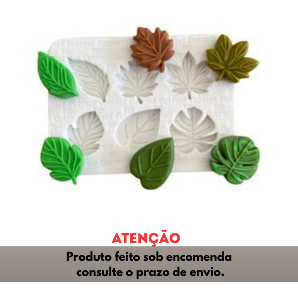 Molde de Silicone para apliques de Artesanato  - Folhas 1