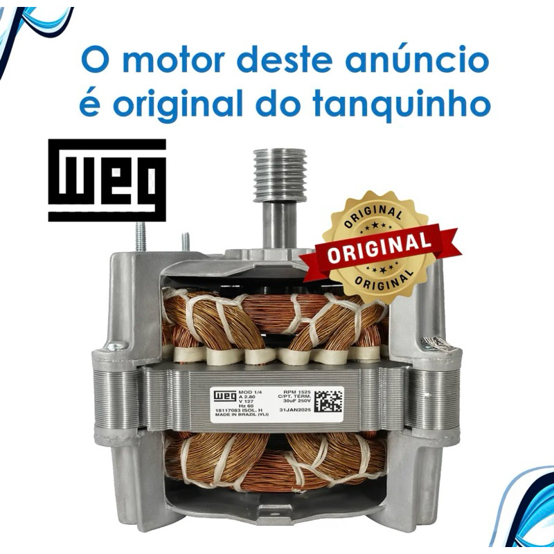 Motor De Tanquinho Lavadora Arno 10/13kg 110v original com suporte