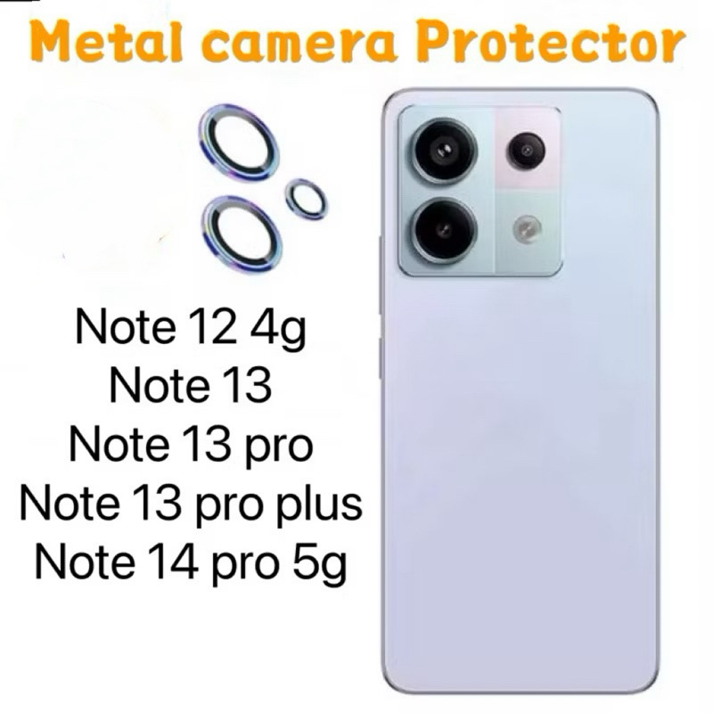 Kit Película Protetora de Lentes de câmera Lisa de metal para redmi note12 note13 pro note 13 pro plus note 14 pro 5g
