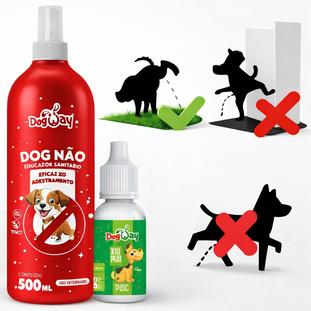 Kit Educador Para Cães Kit Casadinho Xixi Não Pode 500ml Xixi Pode 30Ml Adestramento