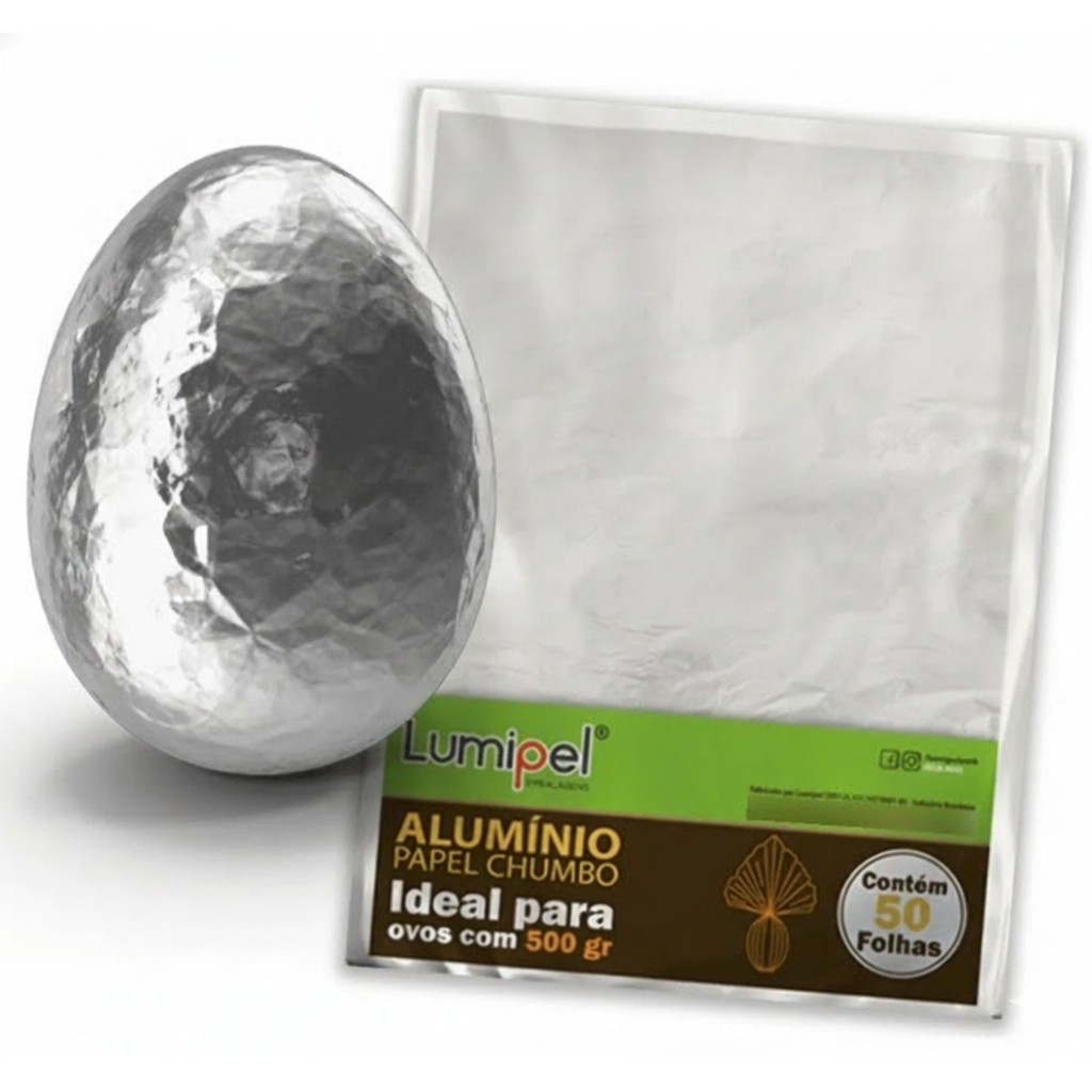 50 folhas Papel Chumbo para Ovos de Páscoa de 500g - 40x27