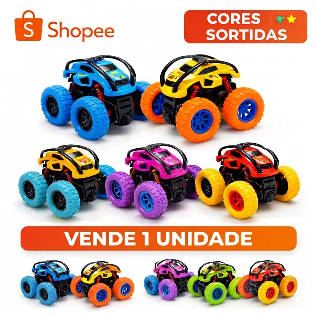 Com 2/3/4 Carrinho fricção Monstro Caminhão 360 Carro Monster Truck 4x4 Menino Carrinho Colorido Brinquedos de Menino