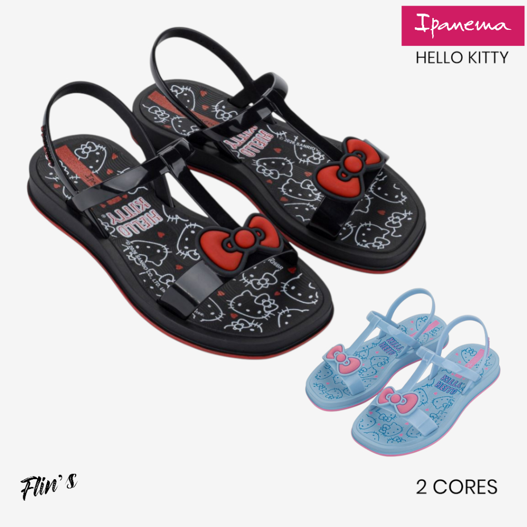 Sandália Infantil Hello Kitty Ipanema Original Menina Confortável Leve Antiderrapante Dia a Dia