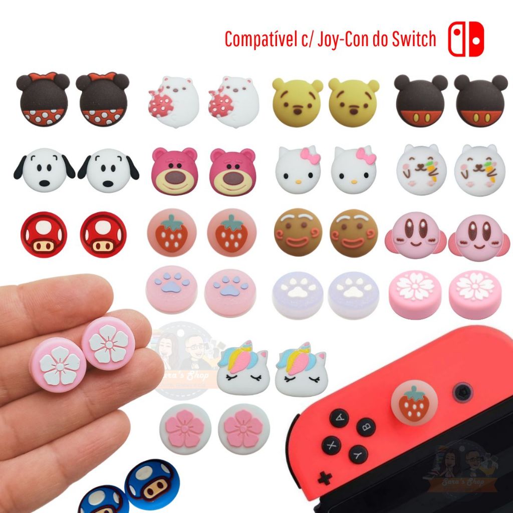 Par de Grip para Analógico  de Joy-Con Nintendo Switch -  Designer Especial em Oferta na Shopee