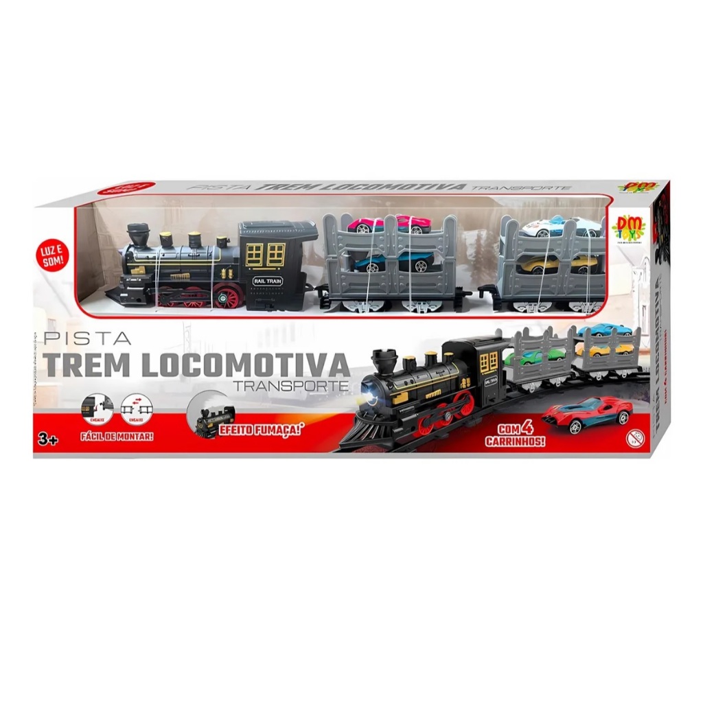 Ferrorama Trem locomotiva Transporte com 4 carrinhos  DMT7146