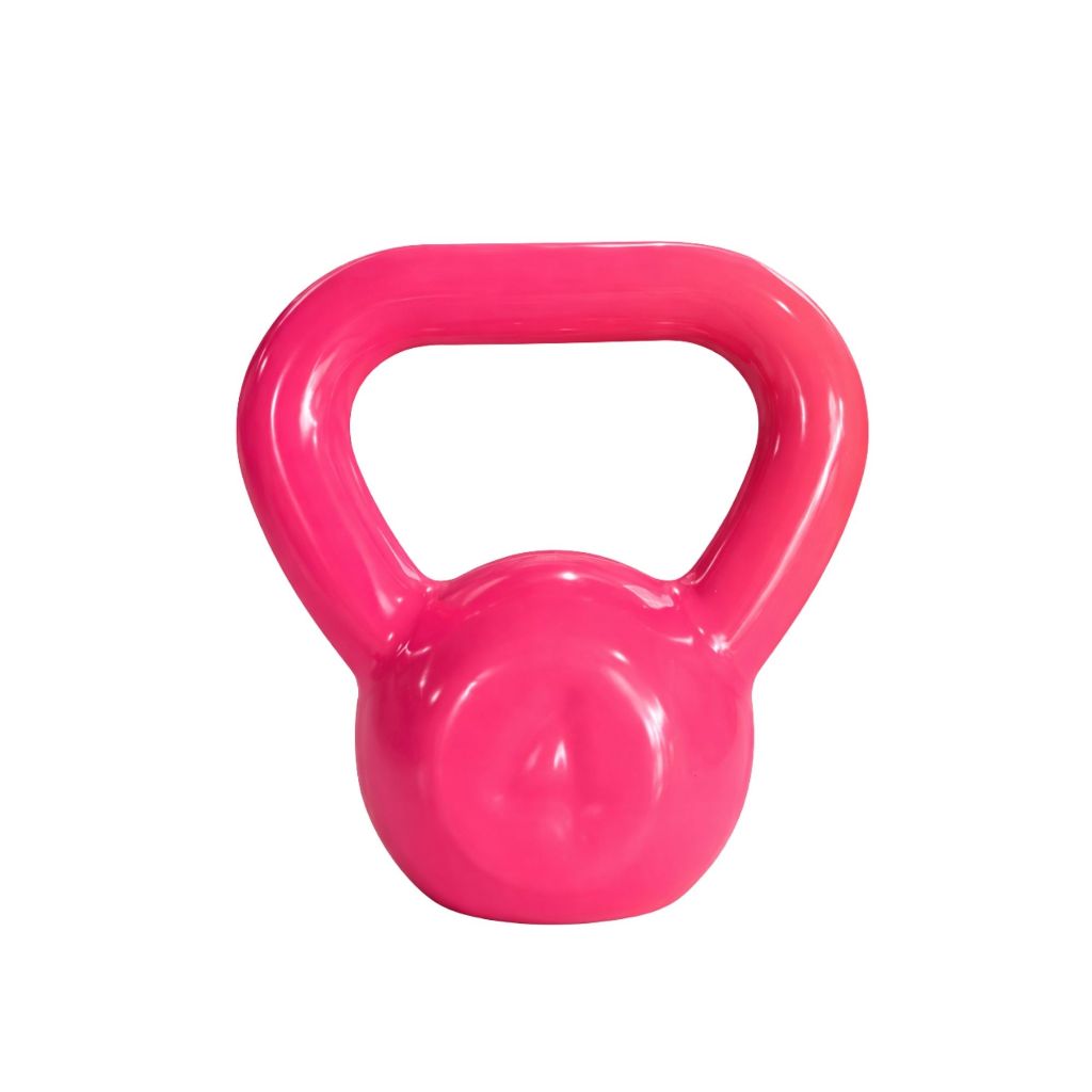 KETTLEBELL DE FERRO 4 KG EMBORRACHADO ROSA  - TREINO CASA, ACADEMIA E CROSSFIT
