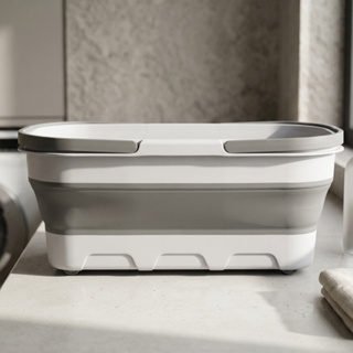 Balde Dobrável Retrátil 26 Litros Retangular Com Rodinhas e  Alça Grande Silicone Portátil  Multiuso em Oferta na Shopee