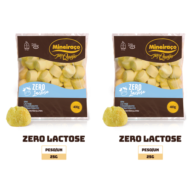 Mineiraço Pão de Queijo Zero Lactose Congelado KIT 2 x 400g (800g)