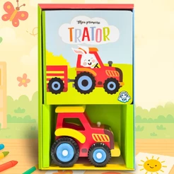 Livro Infantil com Trator Brinquedo Sensorial Educativo Interativo Criança Presente