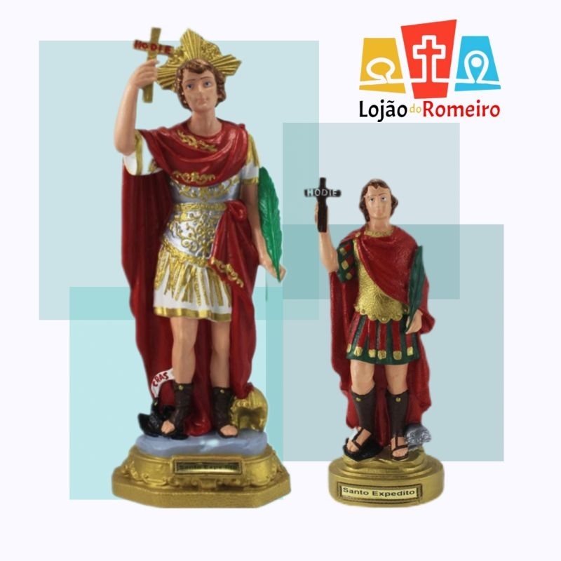 Santo Expedito 40cm e 21cm inquebrável .PODE MOLHAR!