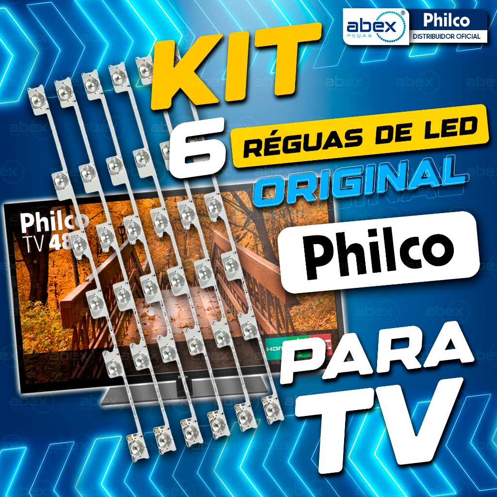 Kit 6 Barras Leds Tv Philco 48 Polegadas PH48S61 PH48S61DG DL4844 DL4845 48L2400 48L5400 Original