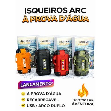 Isqueiro De Plasma Portátil Recarregável Usb Prova D'agua Sobrevivencia