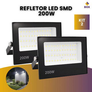 Kit 2 Refletor Led Holofote 200w Ip66 Bivolt Luz Branco Frio em Oferta na Shopee