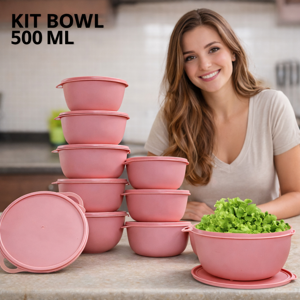 KIT POTES COZINHA 10 POTE REDONDOS BOLL 500ML
