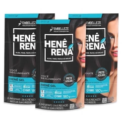 Kit 3 Henê Rená Preto Azulado