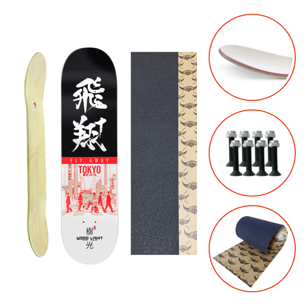 Shape Skate Maple Canadense Wood Light + Lixa Jessup + Parafusos – Tokyo