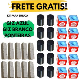 Kit Para Taco de Sinuca Bilhar 10 Ponteiras Virola Rista + 10 Giz Azul 7 Belo Comum Bar + 10 Giz Branco em Oferta na Shopee