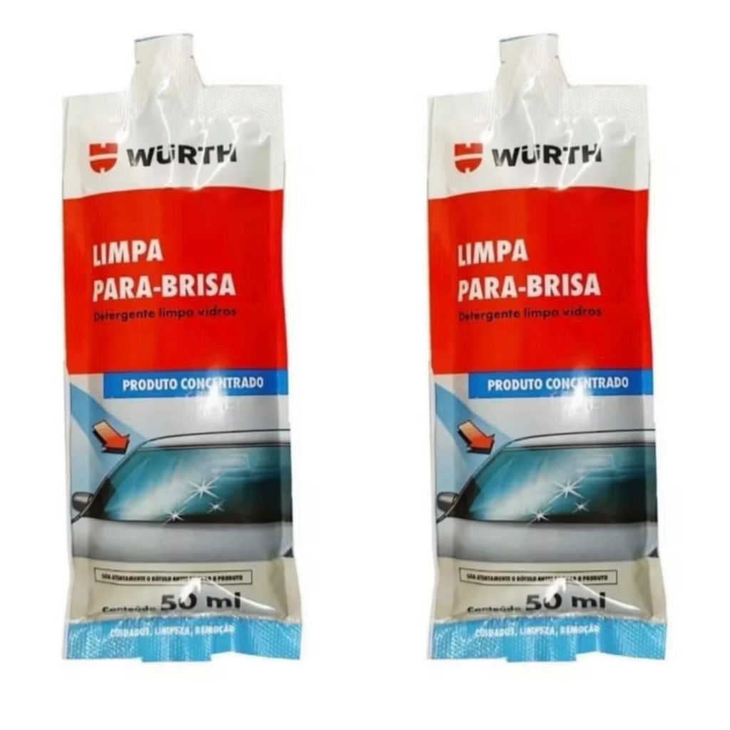 Kit 2x Limpa Para-Brisa Sachê 50ml Wurth