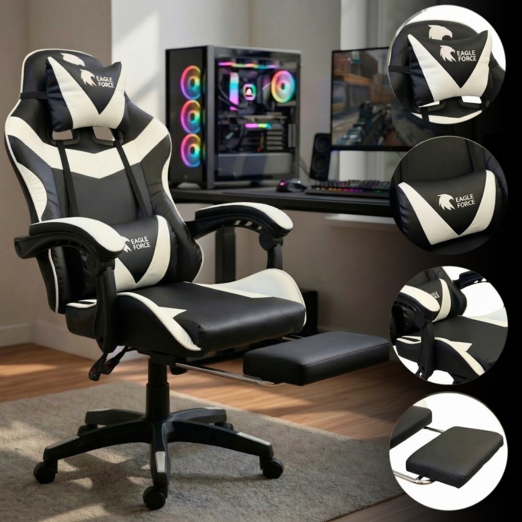Cadeira Gamer Ergonomica Fohar Wgc100 Ajustável Reclinável Giratoria Custo Benefício - Miniatura 2