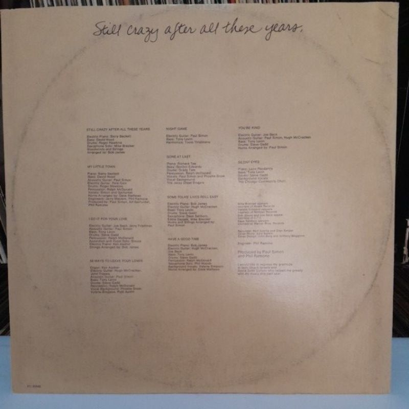 Vinil Lp Paul Simon - Still Crazy After all these years com encarte