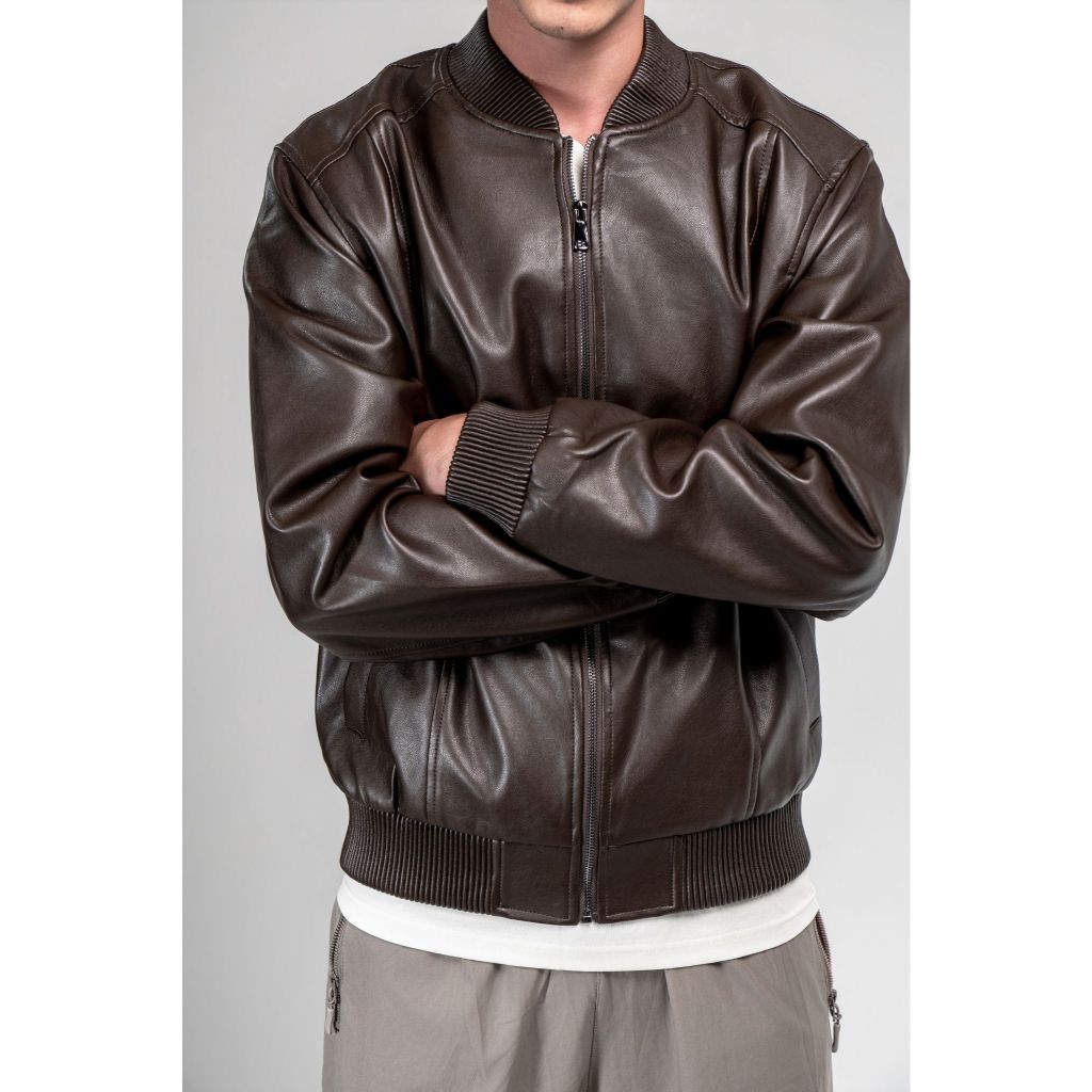 Jaqueta Masculina Bomber Courino Premium Zíper Casual Moderna