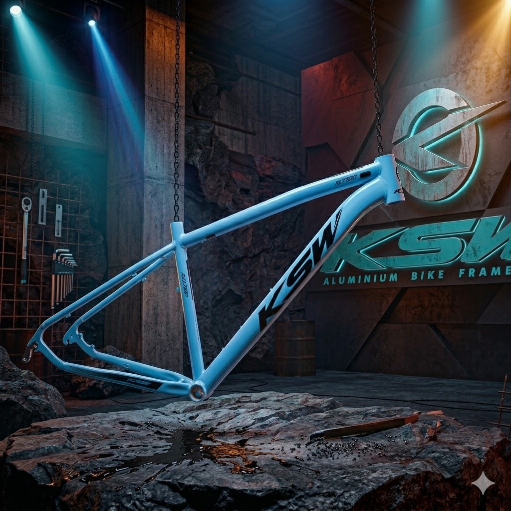 Quadro Bicicleta Aro 29 KSW Alumínio Cabos Internos Com Gancheira - Azul Claro Piscina