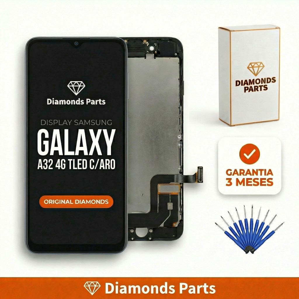 Tela Display Frontal SAMSUNG A22 A32 COM ARO - DIAMONDS ORIGINAL