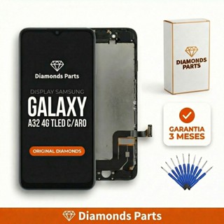 Tela Display Frontal SAMSUNG A22 A32 COM ARO - DIAMONDS ORIGINAL em Oferta na Shopee