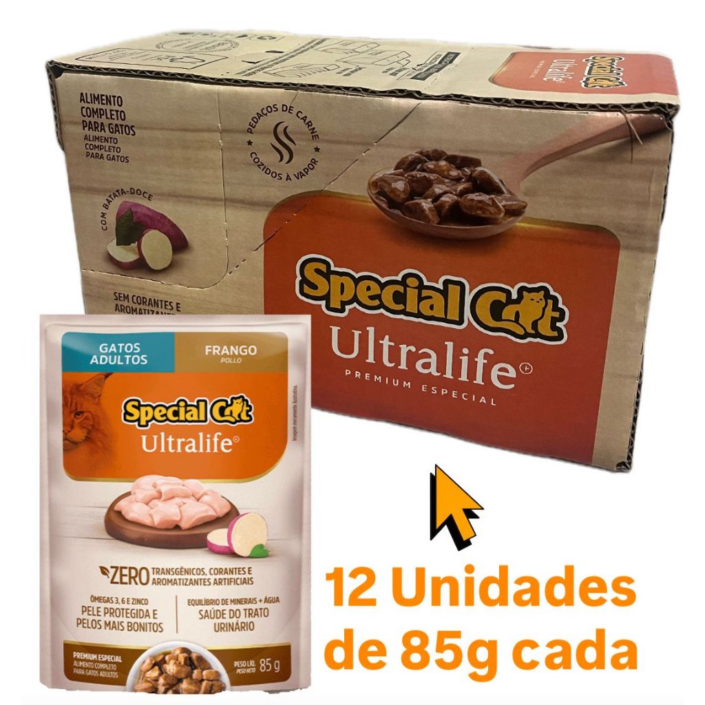 Sachê Special Cat Adulto Frango 85g Caixa C/12 Unidades