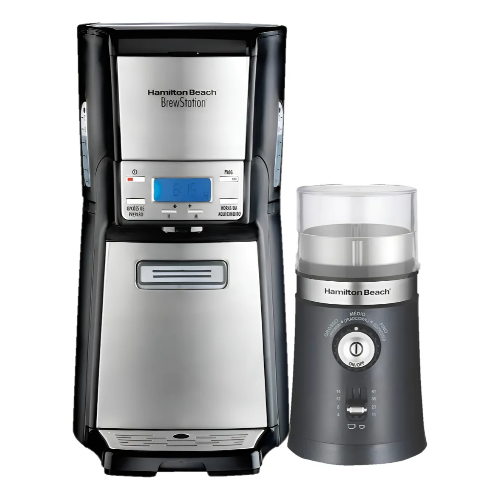 Hamilton Beach Elite Moedor Café + Cafeteria Brewstation 35 Xicaras em Oferta na Shopee
