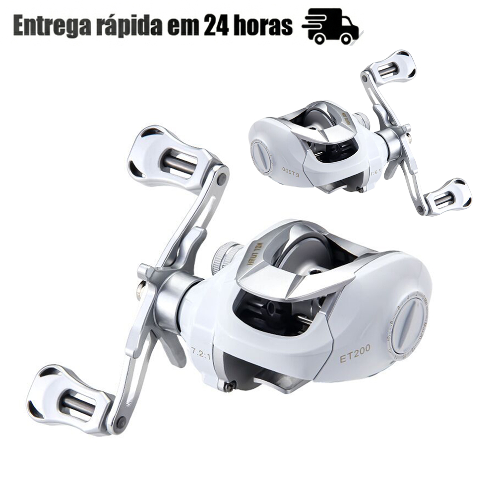 Carretilha de Pesca Perfil Baixo Branca Drag 10kg 17+1 Rolamentos com Alarme Sonoro em Oferta na Shopee